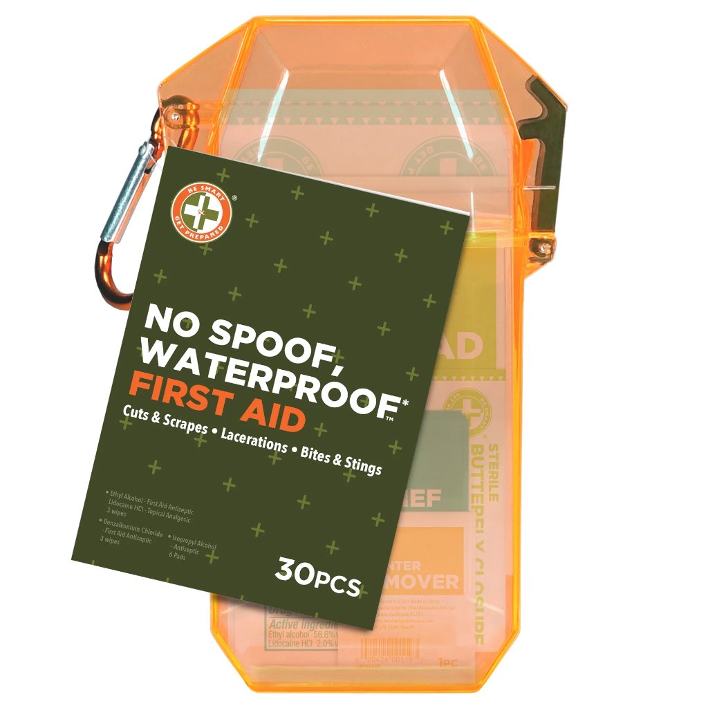 Be Smart Get Prepared Outdoor 1 Pack First Aid - No Spoof, Waterproof, 30 Pcs